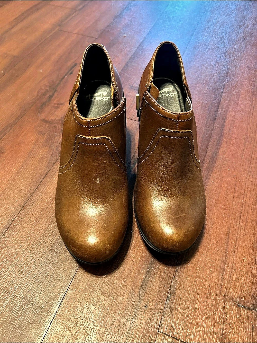 Dansko Brown Leather Wedge Ankle Boots Size 37/6.5-7
